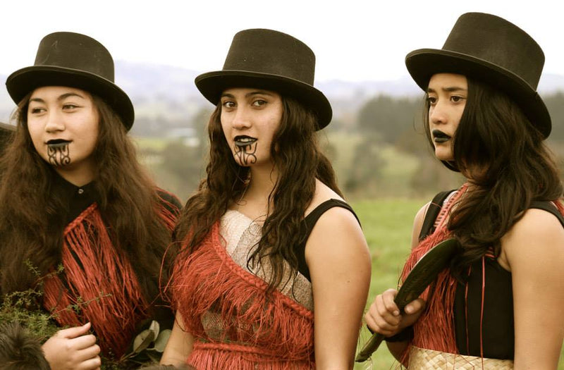 Stunning photo of three Maori girls in moody image