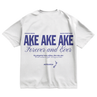 White oversized Māori typography tee ‘Ake ake ake’ – Cravass NZ streetwear