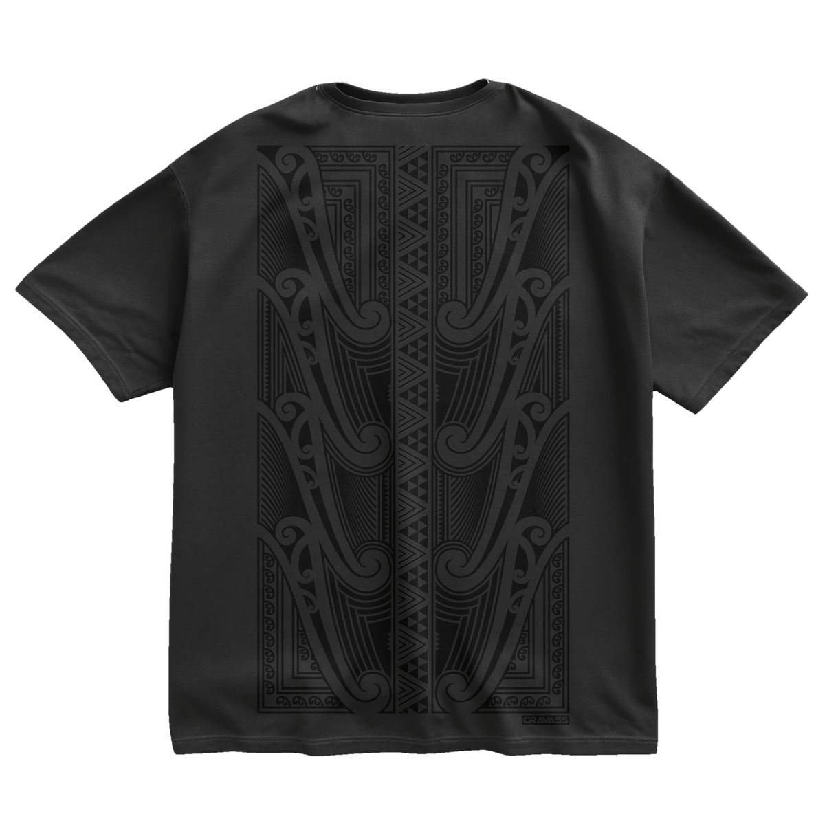 Tapawha Māori Streetwear Tee by Cravass – Black on Black T-Shirt NZ
