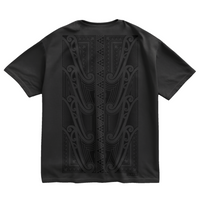 Tapawha Māori Streetwear Tee by Cravass – Black on Black T-Shirt NZ