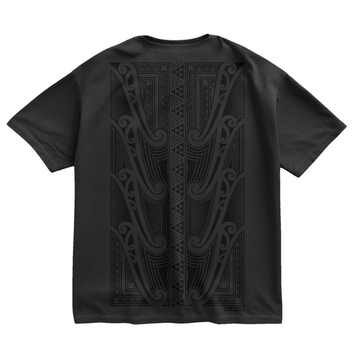 Tapawha Māori Streetwear Tee by Cravass – Black on Black T-Shirt NZ