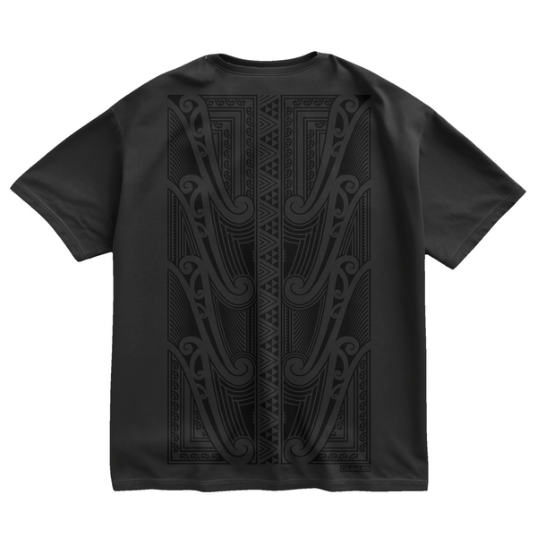 Tapawha Māori Streetwear Tee by Cravass – Black on Black T-Shirt NZ