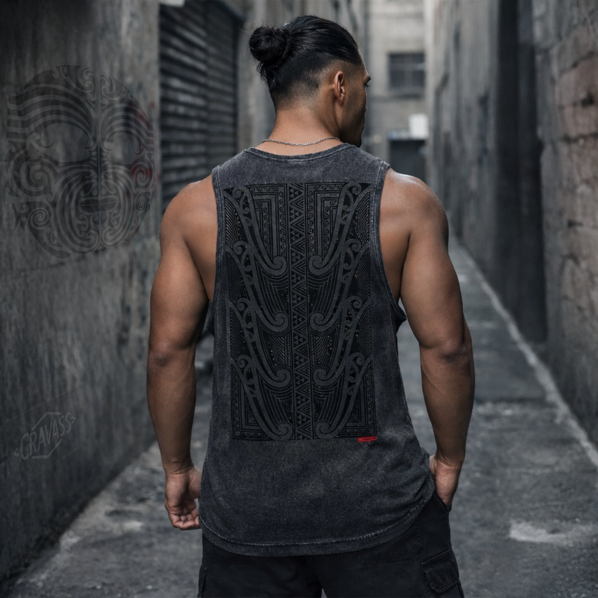 Cravass “Tapawha” Singlet - Black-on-Black