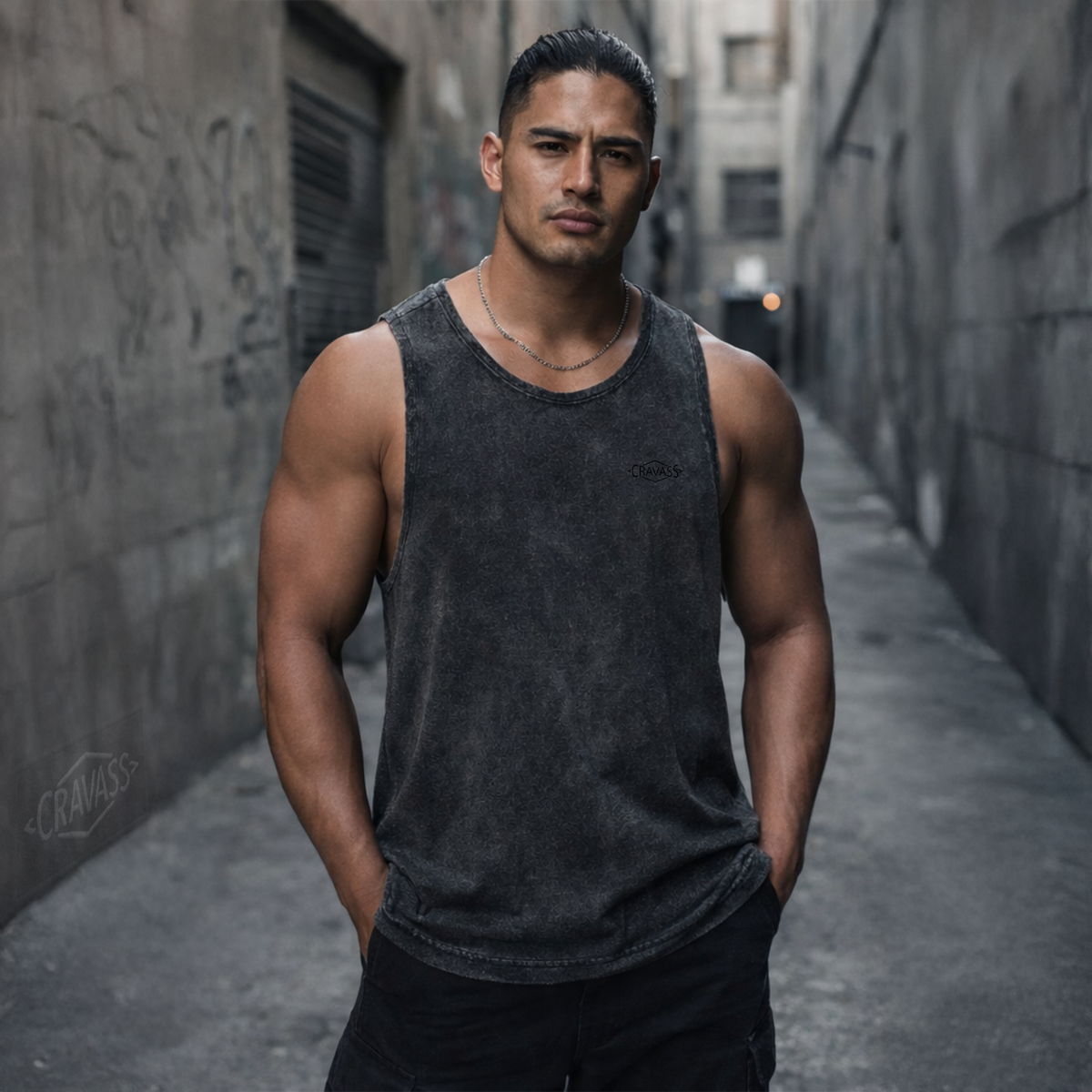 Cravass “Tapawha” Singlet - Black-on-Black