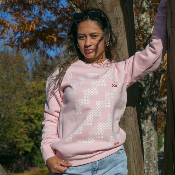 Womens pink poutama jersey. Maori fashion from cravass.