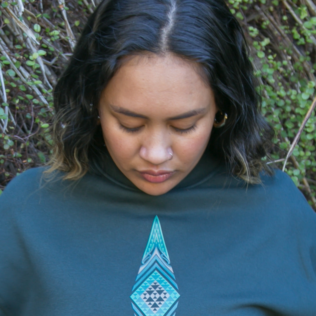 Women's green jersey with green Maori design from Cravass clothing