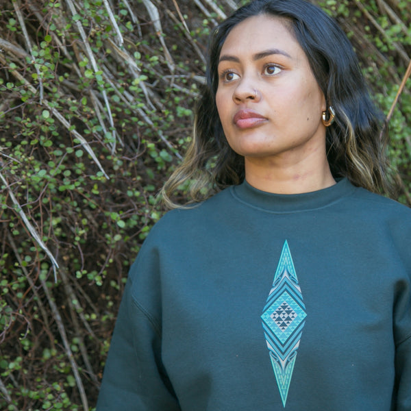 Women's green jersey with green Maori design from Cravass clothing