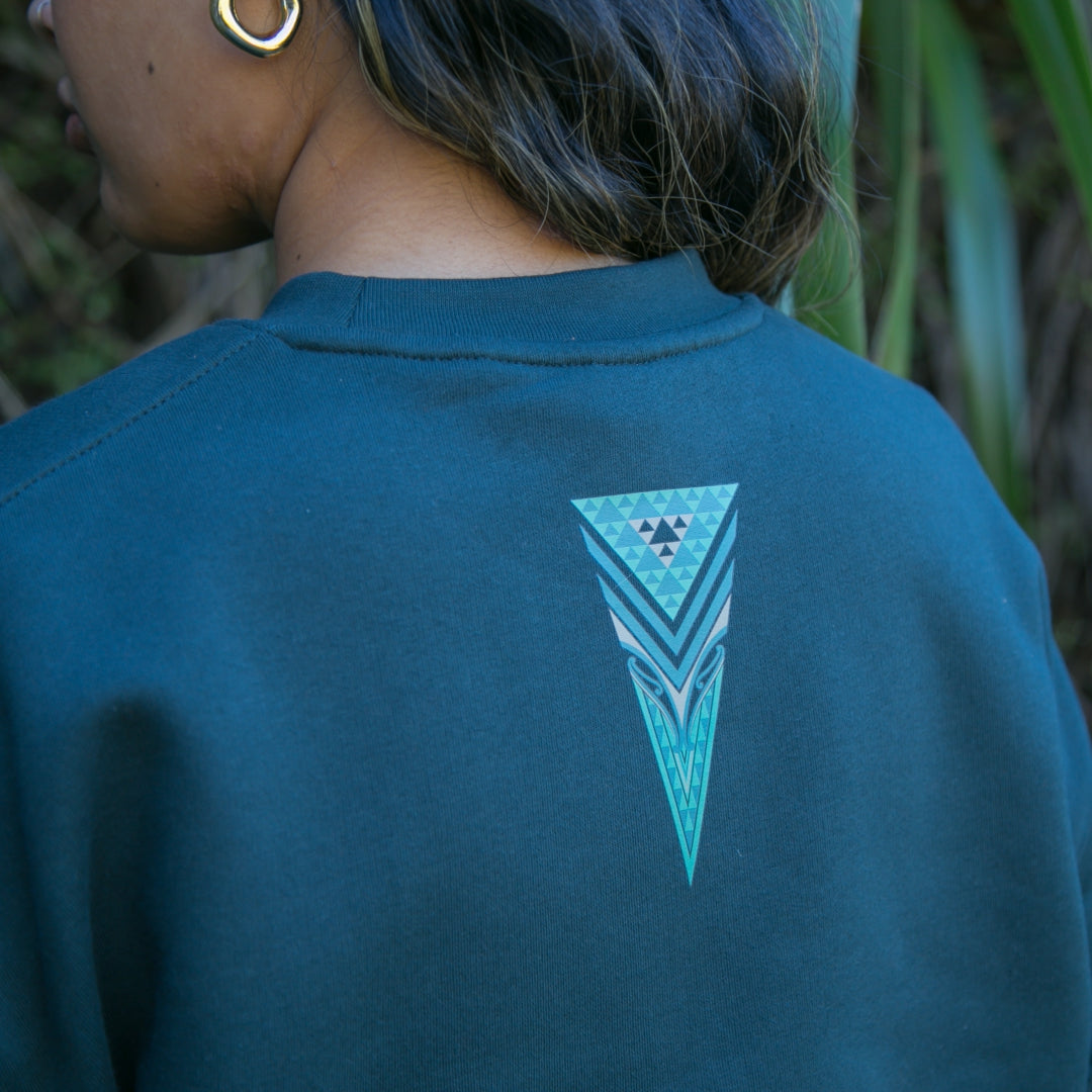 Women's green jersey with green Maori design from Cravass clothing