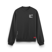 Black oversized Māori typography crewneck Toitū te Tiriti Cravass