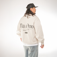 Back print Māori typography Tika & Pono crewneck Cravass