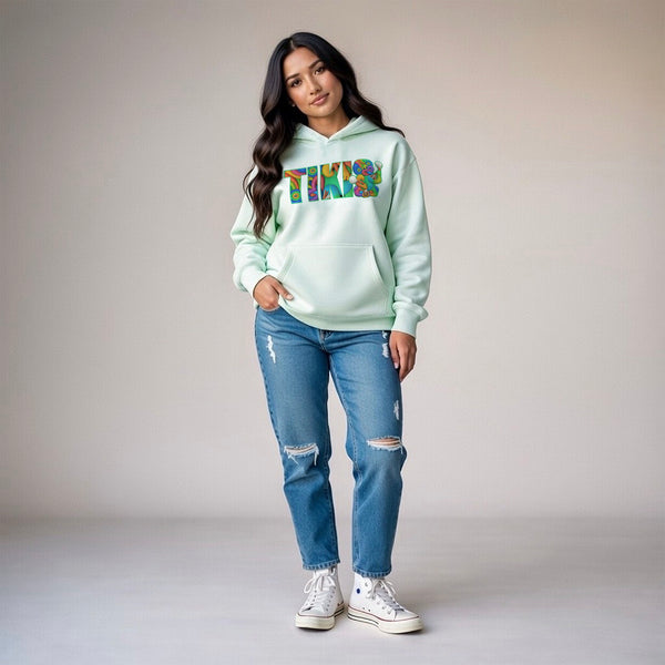 Lifestyle photo of Cravass Aniwaniwa Hoodie from the Tiki Collection – vibrant Māori-inspired streetwear design