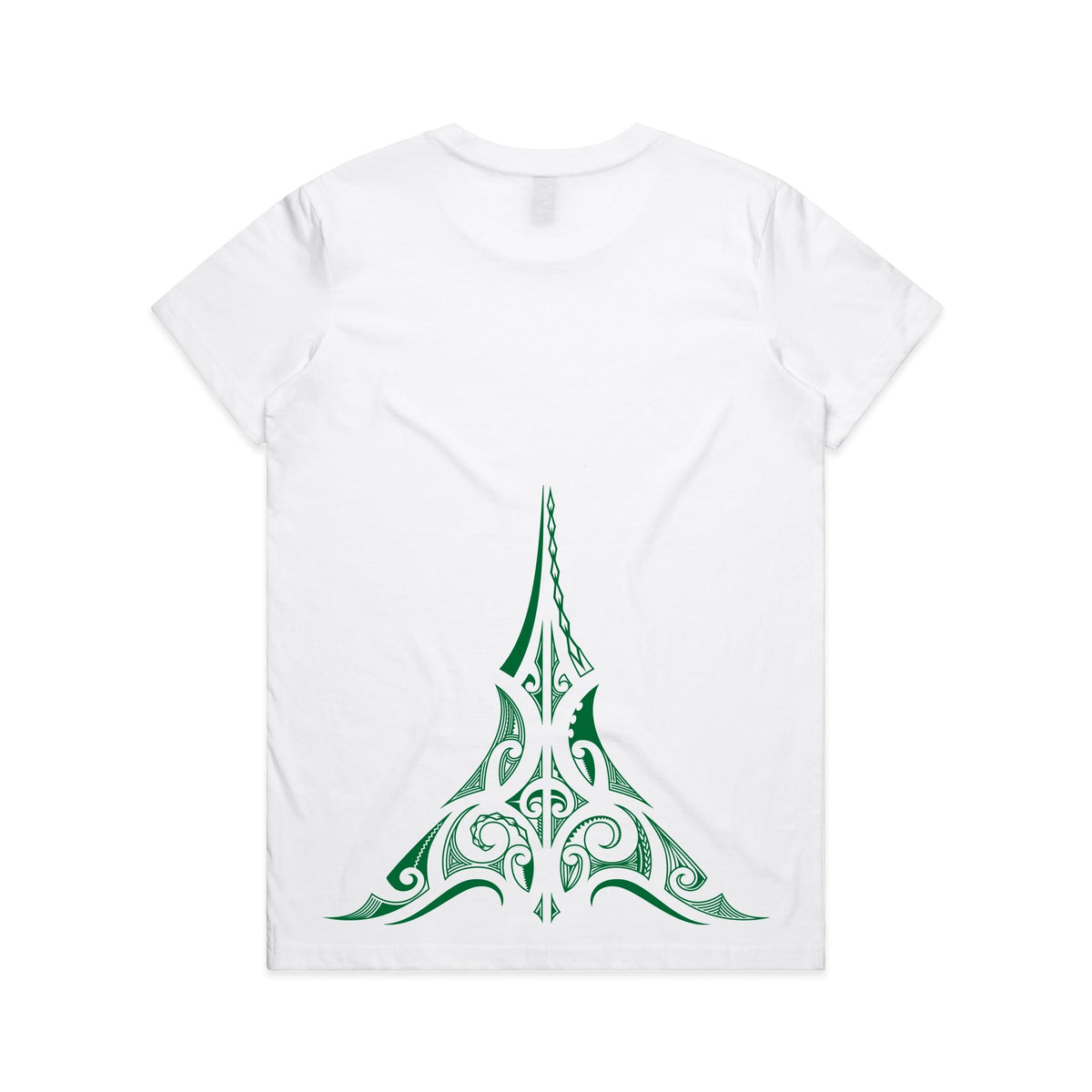 Lower Back Wha Māori ta moko women’s white t-shirt NZ streetwear by Cravass