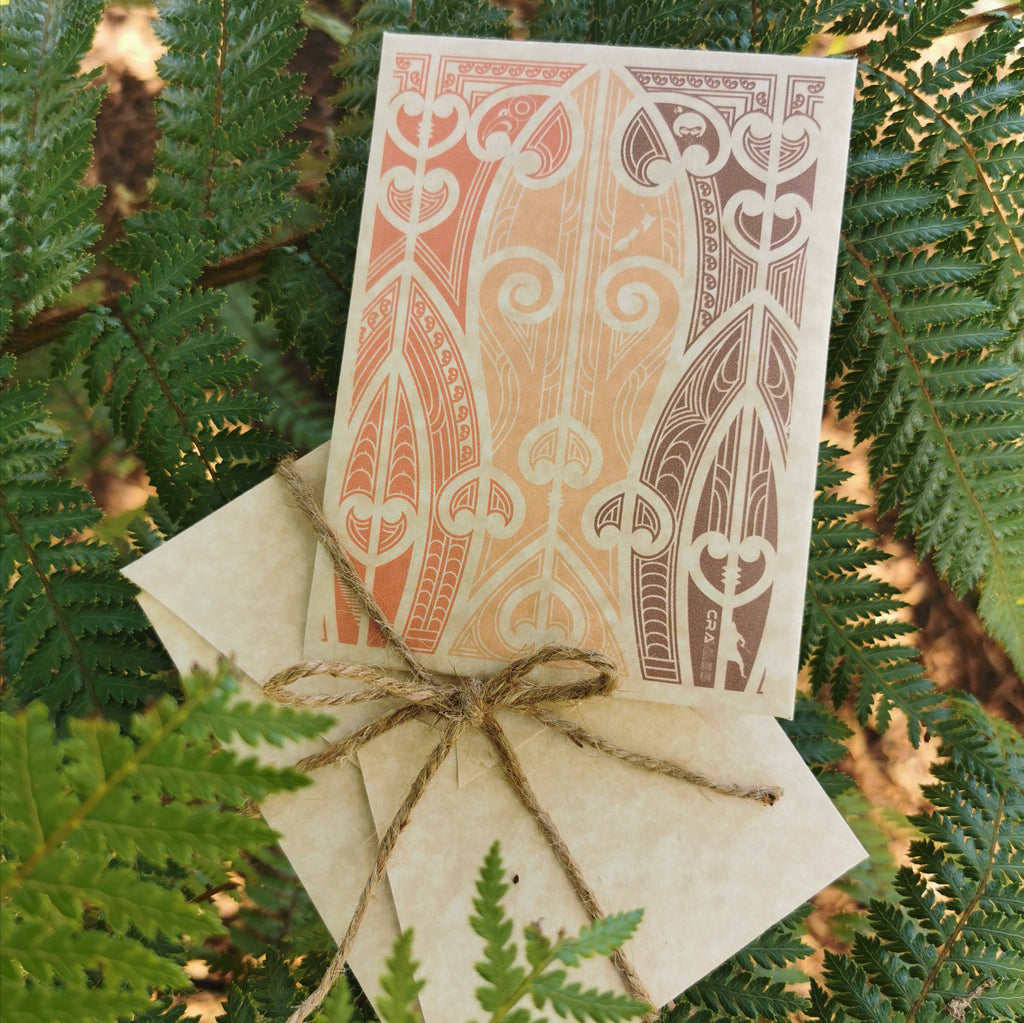 Cravass clothing gift cards with maori design.