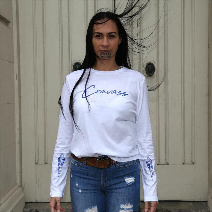 Taimana - Women's white long sleeve tee - Cravass