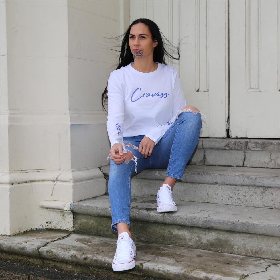 Taimana - Women's white long sleeve tee - Cravass