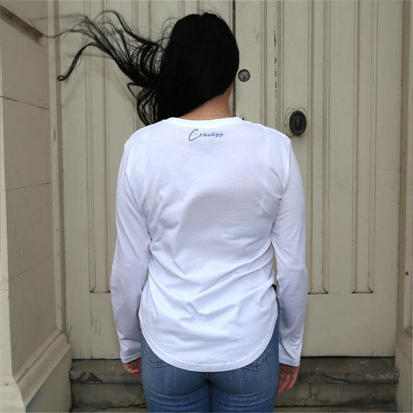 Taimana - Women's white long sleeve tee - Cravass