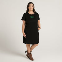Tiki - Black - Embroidered Dress - Cravass