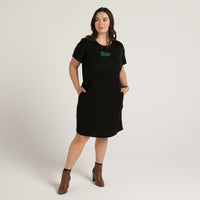 Tiki - Black - Embroidered Dress - Cravass