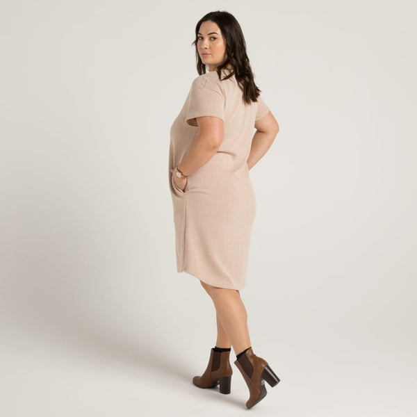 Tiki - Tan - Embroidered Dress - Cravass